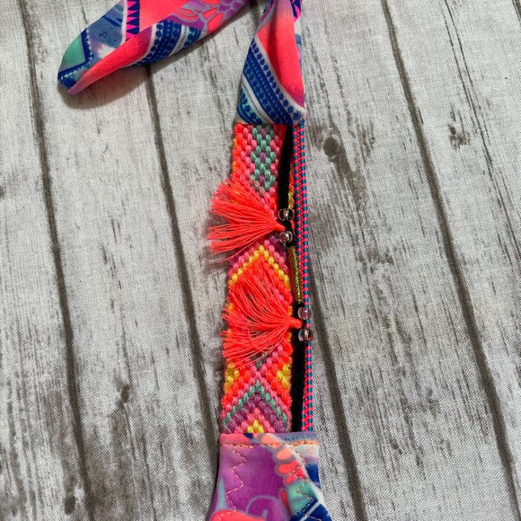 Victoria's Secret Boho Colorful Bikini Top Padded Halter Swim Top Womens Sz M - Picture 4 of 6